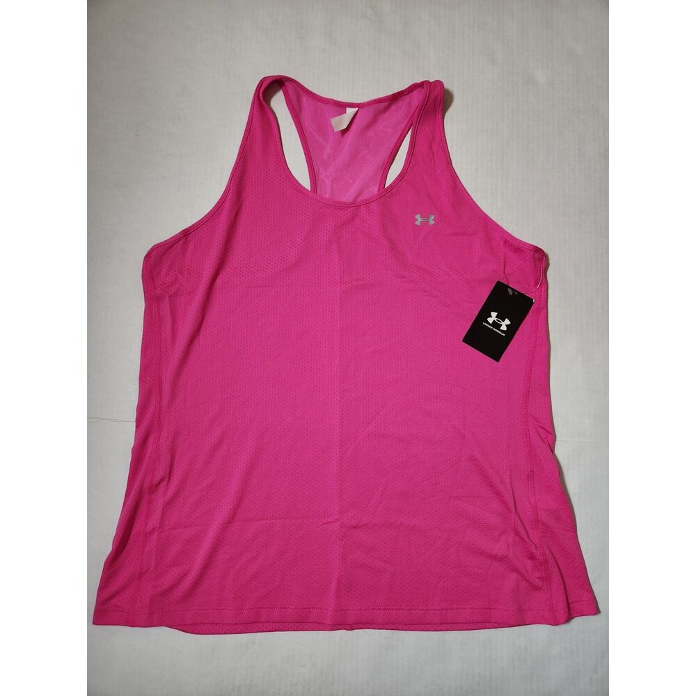 Under Armour Womens 2XL Armour Racer Tank HeatGear Fitted Pink